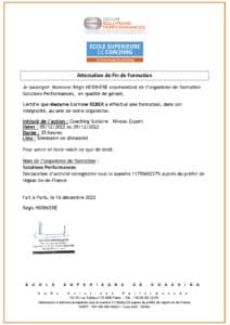 attestation fin formation expert